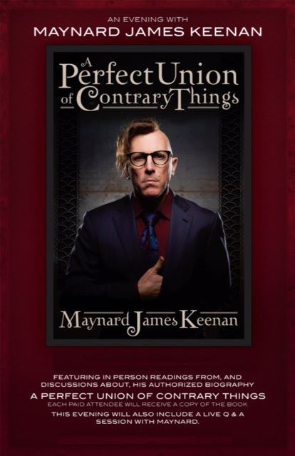 Maynard J. Keenan(Tool) pornește într-un turneu de promovare a cărții sale